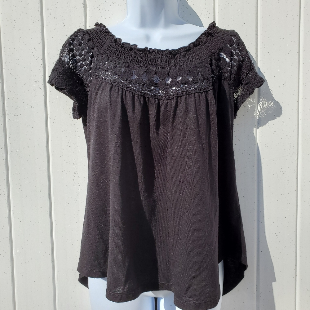 Black Lace Shirt No Boundaries